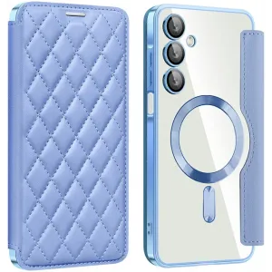 Phonesta Luxury Crystal Puffed Book Wallet Klapphülle mit MagSafe für Samsung Galaxy A16 - Hellblau