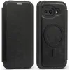 Phonesta Luxury Leder Book Wallet Klapphülle mit MagSafe für Google Pixel 9a - Schwarz