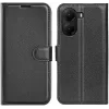 Phonesta Litchi Skin Book Wallet Klapphülle für Xiaomi Poco X7 Pro - Schwarz