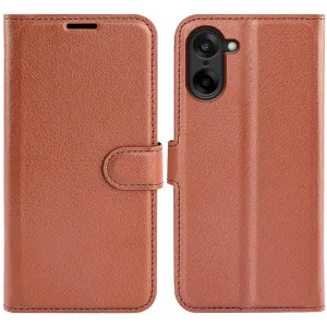 Phonesta Litchi Skin Book Wallet Klapphülle für OnePlus Nord CE5 - Braun