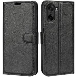 Phonesta Litchi Skin Book Wallet Klapphülle für OnePlus Nord CE5 - Schwarz