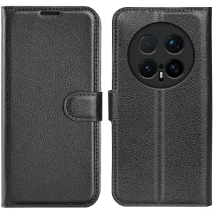 Phonesta Litchi Skin Book Wallet Klapphülle für HONOR Magic8 Pro - Schwarz