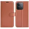 Phonesta Litchi Skin Book Wallet Klapphülle für Xiaomi Redmi 15C / Xiaomi Poco C85 - Braun