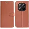 Phonesta Litchi Skin Book Wallet Klapphülle für Xiaomi Redmi Note 15 4G/5G / Xiaomi Poco M8 - Braun