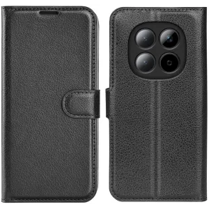 Phonesta Litchi Skin Book Wallet Klapphülle für Xiaomi Redmi Note 15 4G/5G / Xiaomi Poco M8 - Schwarz