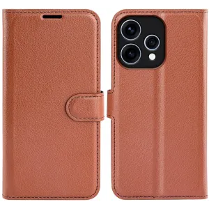 Phonesta Litchi Skin Book Wallet Klapphülle für Oppo Reno15 - Braun