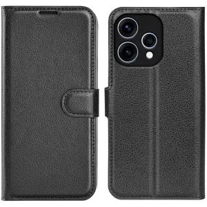 Phonesta Litchi Skin Book Wallet Klapphülle für Oppo Reno15 - Schwarz