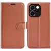 Phonesta Litchi Skin Book Wallet Klapphülle für Oppo Reno15 F/FS - Braun 0