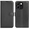 Phonesta Litchi Skin Book Wallet Klapphülle für Oppo Reno15 F/FS - Schwarz 0