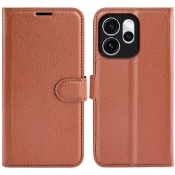 Phonesta Litchi Skin Book Wallet Klapphülle für Oppo Reno15 Pro - Braun