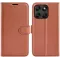 Phonesta Litchi Skin Book Wallet Klapphülle für Motorola Moto G67/G77 - Braun