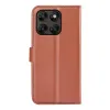 Phonesta Litchi Skin Book Wallet Klapphülle für Motorola Moto G67/G77 - Braun 2