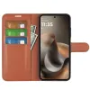 Phonesta Litchi Skin Book Wallet Klapphülle für Motorola Moto G67/G77 - Braun 3