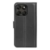 Phonesta Litchi Skin Book Wallet Klapphülle für Motorola Moto G67/G77 - Schwarz 2