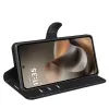 Phonesta Litchi Skin Book Wallet Klapphülle für Motorola Moto G67/G77 - Schwarz 4