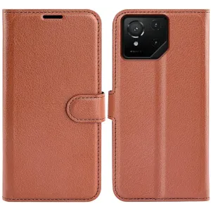 Phonesta Litchi Skin Book Wallet Klapphülle für Asus ROG Phone 9/9 Pro - Braun