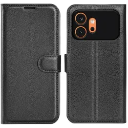 Phonesta Litchi Skin Book Wallet Klapphülle für HONOR 600/600 Pro - Schwarz
