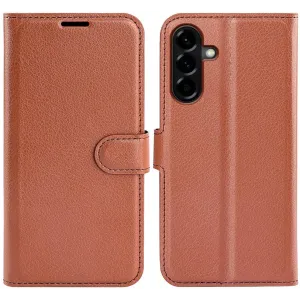 Phonesta Litchi Skin Book Wallet Klapphülle für Samsung Galaxy A57 - Braun