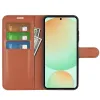 Phonesta Litchi Skin Book Wallet Klapphülle für Samsung Galaxy S25 FE - Braun 3