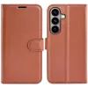 Phonesta Litchi Skin Book Wallet Klapphülle für Samsung Galaxy S26 - Braun 0