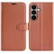 Phonesta Litchi Skin Book Wallet Klapphülle für Samsung Galaxy S26 - Braun
