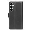Phonesta Litchi Skin Book Wallet Klapphülle für Samsung Galaxy S26 Plus - Schwarz 2
