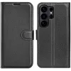 Phonesta Litchi Skin Book Wallet Klapphülle für Samsung Galaxy S26 Ultra - Schwarz 0