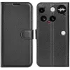 Phonesta Litchi Skin Book Wallet Klapphülle für Nothing Phone (3) - Schwarz 0