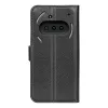 Phonesta Litchi Skin Book Wallet Klapphülle für Nothing Phone (3a) - Schwarz 2