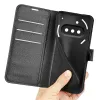 Phonesta Litchi Skin Book Wallet Klapphülle für Nothing Phone (3a) - Schwarz 5