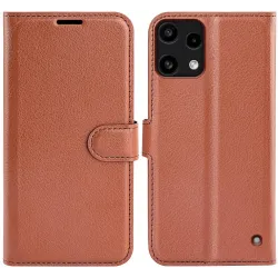 Phonesta Litchi Skin Book Wallet Klapphülle für Nothing Phone (3a) Lite - Braun