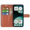 Phonesta Litchi Skin Book Wallet Klapphülle für Nothing Phone (3a) Lite - Braun 3