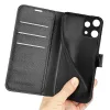 Phonesta Litchi Skin Book Wallet Klapphülle für Nothing Phone (3a) Lite - Schwarz 5