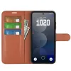 Phonesta Litchi Skin Book Wallet Klapphülle für Nothing Phone (3a) Pro - Braun 3