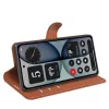 Phonesta Litchi Skin Book Wallet Klapphülle für Nothing Phone (4a) Pro - Braun 4