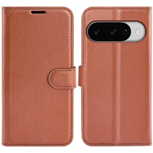 Phonesta Litchi Skin Book Wallet Klapphülle für Google Pixel 10 / 10 Pro - Braun