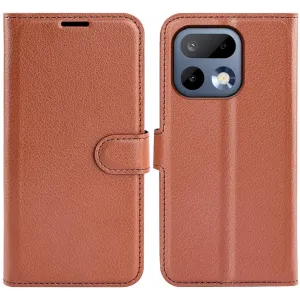 Phonesta Litchi Skin Book Wallet Klapphülle für Realme 16 Pro - Braun