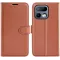 Phonesta Litchi Skin Book Wallet Klapphülle für Realme 16 Pro - Braun