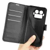 Phonesta Litchi Skin Book Wallet Klapphülle für Realme GT 8 Pro - Schwarz 5