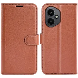 Phonesta Litchi Skin Book Wallet Klapphülle für HONOR 400 - Braun