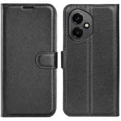 Phonesta Litchi Skin Book Wallet Klapphülle für HONOR 400 - Schwarz