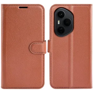 Phonesta Litchi Skin Book Wallet Klapphülle für HONOR 400 Pro - Braun