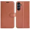 Phonesta Litchi Skin Book Wallet Klapphülle für Samsung Galaxy A17 - Braun