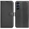 Phonesta Litchi Skin Book Wallet Klapphülle für Samsung Galaxy A17 - Schwarz 0
