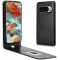 Phonesta Leder Vertical Flip Book Wallet Klapphülle für Google Pixel 9 / 9 Pro - Schwarz