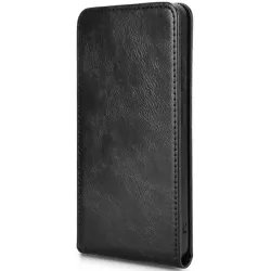 Phonesta Leder Vertical Flip Book Wallet Klapphülle für OnePlus 13R - Schwarz