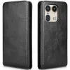 Phonesta Leder Vertical Flip Book Wallet Klapphülle für Motorola Edge 50 Ultra - Schwarz