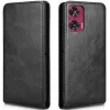 Phonesta Leder Vertical Flip Book Wallet Klapphülle für Motorola Edge 50 Fusion - Schwarz