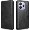 Phonesta Leder Vertical Flip Book Wallet Klapphülle für Xiaomi Redmi Note 14 4G - Schwarz