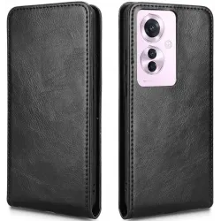 Phonesta Leder Vertical Flip Book Wallet Klapphülle für Oppo Reno11 F 5G - Schwarz